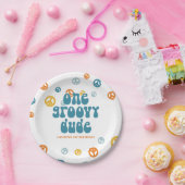 Groovyワンレトロボーイ誕生日紙プレート ペーパープレート (パーティー)
