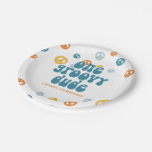 Groovyワンレトロボーイ誕生日紙プレート ペーパープレート (アングル)