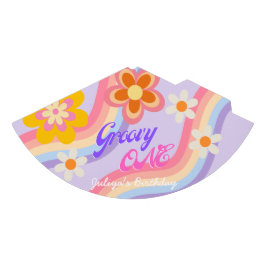 Groovyワンレトロレインボー1st誕生日パーティーハット パーティーハット
