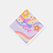 Groovyワンレトロレインボー1st誕生日 スタンダードカクテルナプキン (角)