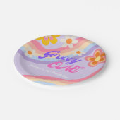 Groovyワンレトロレインボー1st誕生日 ペーパープレート (アングル)