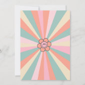 Groovyワンレトロ花1st誕生日招待状 招待状 (裏面)