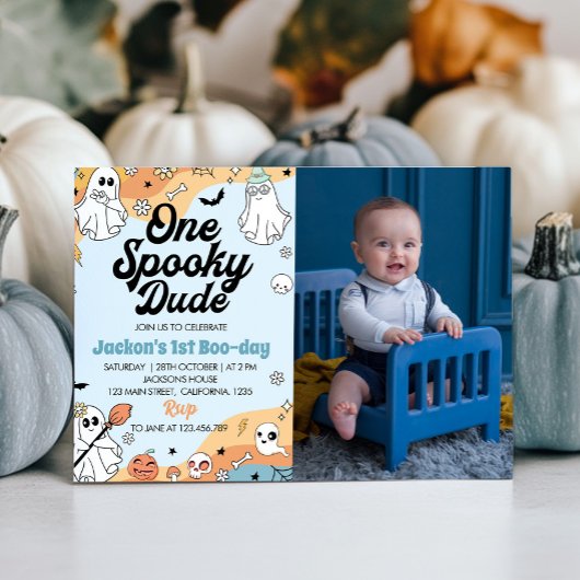 Groovyワン不気味幽霊1st誕生日招待状 招待状