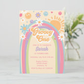 Groovyワン招待状レインボーグルーヴィワン1歳の誕生日 招待状 (スタンド正面)