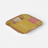 Groovyヴィンテージグリーンフローラブライダルシャワーカスタム ペーパープレート (傾斜あり)