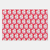 Groovyヴィンテージピンクサンタクロース信じクリスマス ラッピングペーパーシート (正面3)