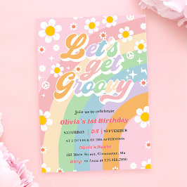 Groovyヴィンテージフローラ女子誕生日 招待状