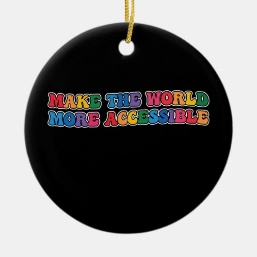 Groovy世界をよりアクセス可能なレトロ セラミックオーナメント (正面)