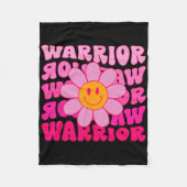 Groovy乳癌の戦士の花ピンクのリボン フリースブランケット (正面)