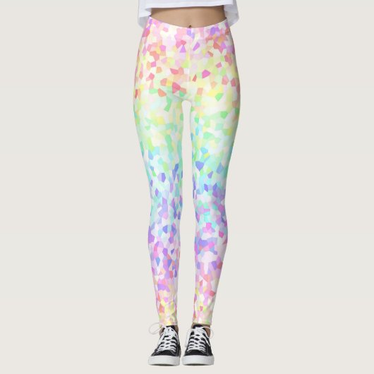 Groovy予測できなカラフル Rainbow Sprinkleモザイク レギンス (正面)
