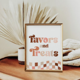 Groovy二つクールの2番目の誕生日の好意とトリートサイン ポスター