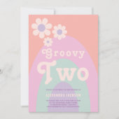 Groovy二デイジーアーチ2nd誕生日パーティー 招待状 (正面)