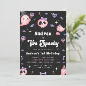 Groovy二不気味&ピンク幽霊女の子2nd誕生日 招待状 (スタンド正面)