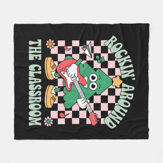 Groovy先生クリスマスロックインのまわりにザクラスルーム フリースブランケット (正面(横))