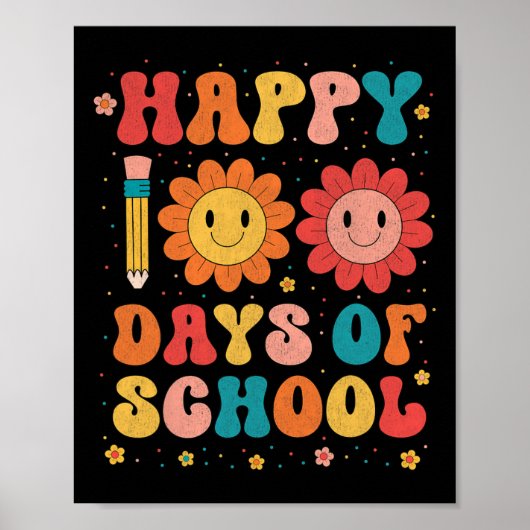 Groovy先生学生100th Day Of School Happy 1 ポスター (正面)