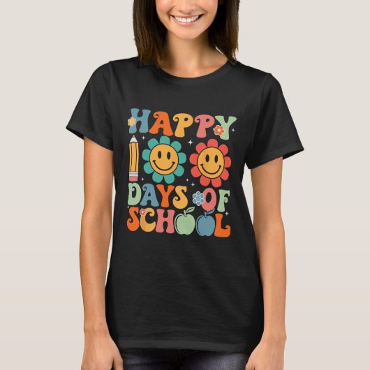 Groovy先生学生100th Day Of School Happy 1 Tシャツ (正面)