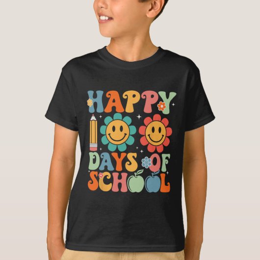 Groovy先生学生100th Day Of School Happy 1 Tシャツ (正面)