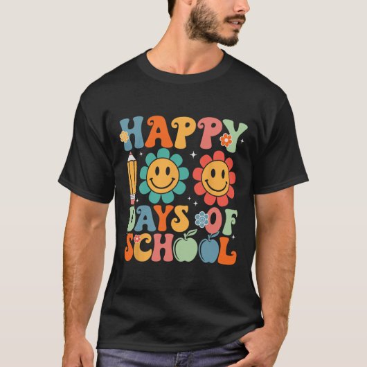 Groovy先生学生100th Day Of School Happy 1 Tシャツ (正面)