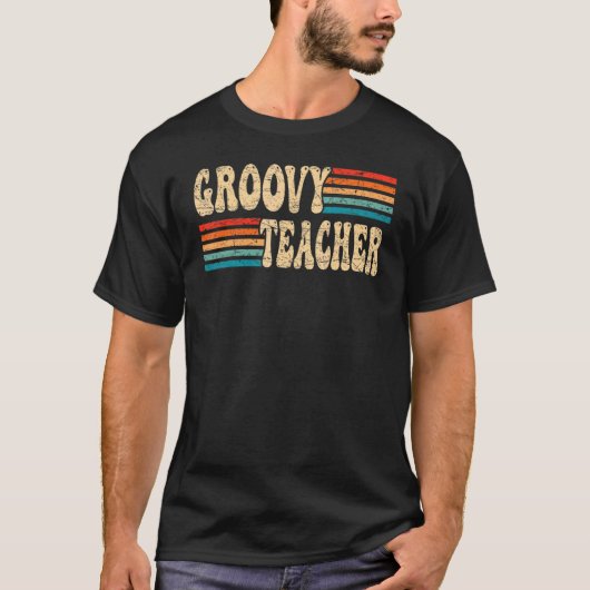 Groovy先生70s美学ノスタルジア1970sレター Tシャツ (正面)