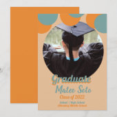 Groovy卒業ドット写真のお知らせ 招待状 (正面/裏面)