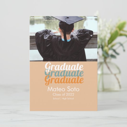 Groovy卒業写真はっきりした発表 招待状 (スタンド正面)