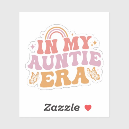 Groovy叔母のための私の叔母の時代のベビー発表 シール (シート)