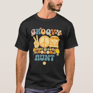 Groovy叔母レトロマッチングファミリーベビーシャワーモス Tシャツ