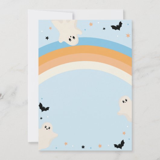 Groovy四回の男の子不気味4th誕生日ハロウィーン 招待状 (裏面)