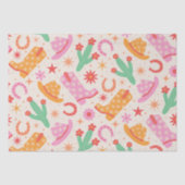 Groovy女性のカーボーイブーツとハットのパターンとサボテン 薄葉紙 (正面)