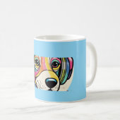 Groovy子犬：犬カラフル犬 コーヒーマグカップ (正面右)
