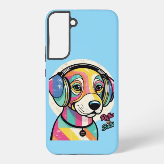 Groovy子犬：犬カラフル犬 Samsung Galaxyケース (裏面)