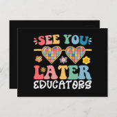 Groovy学校の最終日に後の教育者を参照 ポストカード (正面/裏面)