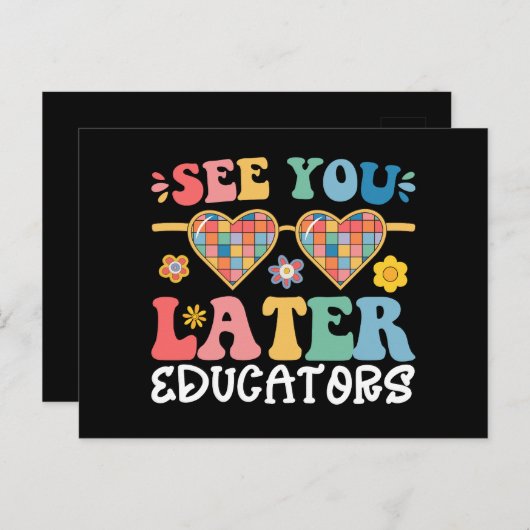 Groovy学校の最終日に後の教育者を参照 ポストカード (正面/裏面)