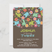 Groovy宇宙エイリアンキッズボーイバースデーパーティー招待状