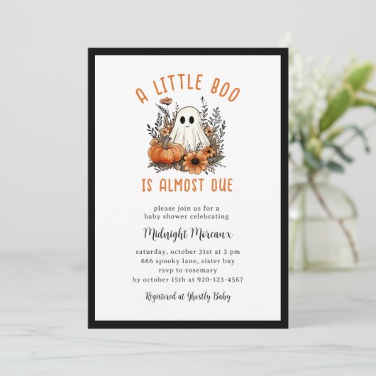 Groovy小さなブハロウィーンの赤ちゃんシャワー 招待状 (スタンド正面)