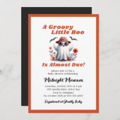 Groovy小さなブーほとんど赤ちゃんシャワー 招待状 (正面/裏面)