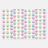 Groovy平和のサイン水の色のスタイルヒッピー愛 ラッピングペーパーシート (正面3)