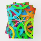 Groovy平和サイン虹のパターン ラッピングペーパーシート (インサイチュ)