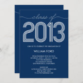 Groovy年卒業招待状 – 海軍 招待状 (正面/裏面)