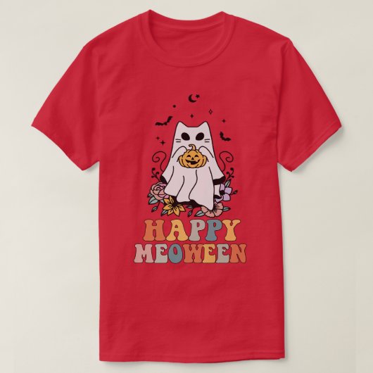 Groovy幸せな魔女キャッツハロウィンキットンL Tシャツ (デザイン正面)