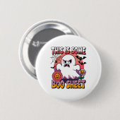 Groovy幽霊これはBooシートハおもしろいロウィー 缶バッジ (正面&裏面)