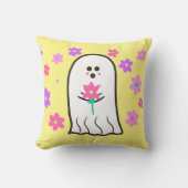 Groovy幽霊と花 クッション (正面)