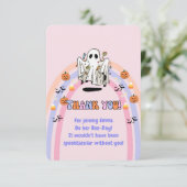 Groovy幽霊トリックまたはトリートハロウィーン誕生日 サンキューカード (スタンド正面)