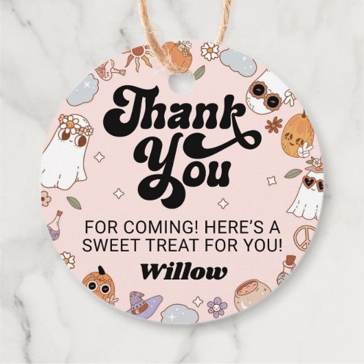 Groovy幽霊ハローウィンパーティありがとう フェイバータグ (裏面)