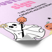 Groovy幽霊誕生日パーティーテーブルサイン ポスター (角)