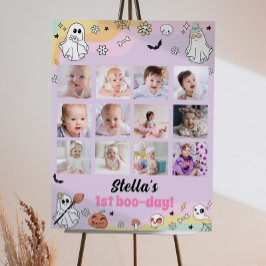 Groovy幽霊誕生日フォトマイルストーンポスター ポスター