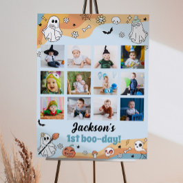 Groovy幽霊1年目のフォトマイルストーン記号 ポスター