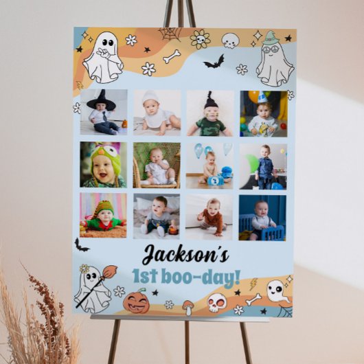 Groovy幽霊1年目のフォトマイルストーン記号 ポスター