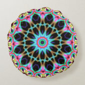 Groovy幾何学的フローラマンダララウンド ラウンドクッション (裏面)