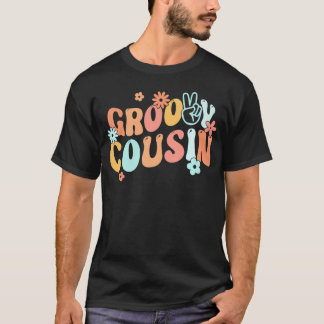 Groovy従姉妹フラワーパワーHippie家族Groovy Vi Tシャツ